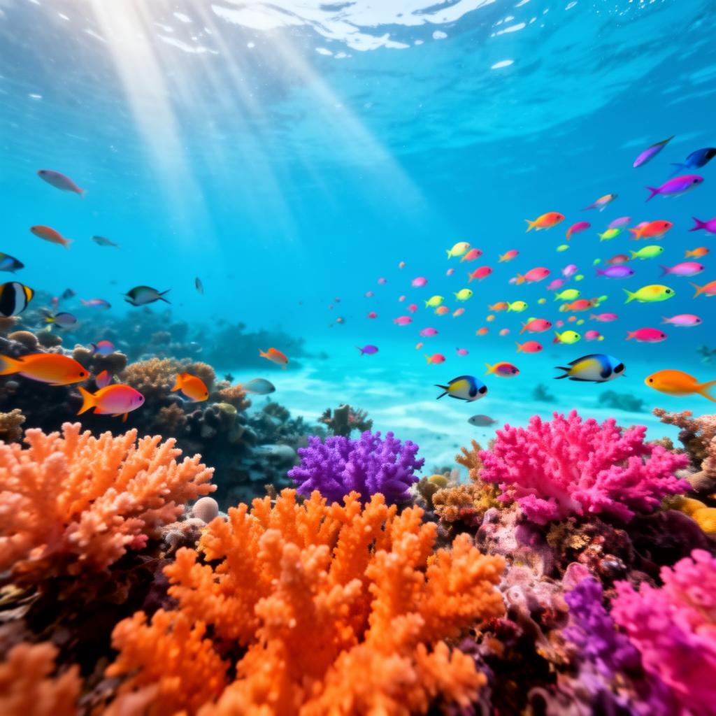 Colorful reef fish background